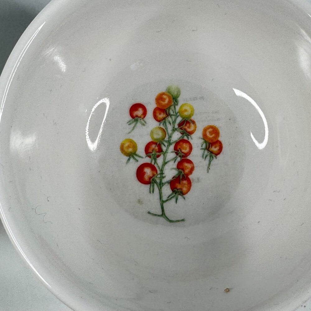 Jane Shasky Small 3 in Ceramic Bowls 4-Pc Set Vegetable Print Microwave Safe - Picture 3 of 16